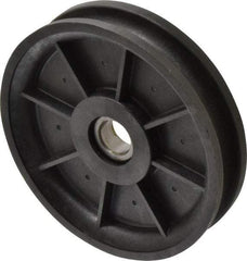 Fenner Drives - 17 Inside x 4.8" Outside Diam, 0.53" Wide Pulley Slot, Glass Reinforced Nylon Idler Pulley - 1/2" Belt Size Diam, For Use with Round Belts - Industrial Tool & Supply