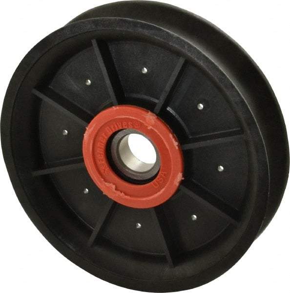 Fenner Drives - 17 Inside x 4.82" Outside Diam, 0.73" Wide Pulley Slot, Glass Reinforced Nylon Idler Pulley - 11/16" Belt Size Diam, For Use with Round Belts - Industrial Tool & Supply