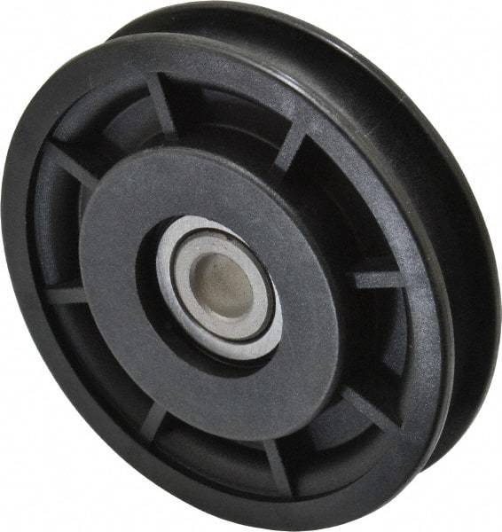 Fenner Drives - 3/8 Inside x 3.05" Outside Diam, 0.4" Wide Pulley Slot, Glass Reinforced Nylon Idler Pulley - 3/8" Belt Size Diam, For Use with Round Belts - Industrial Tool & Supply