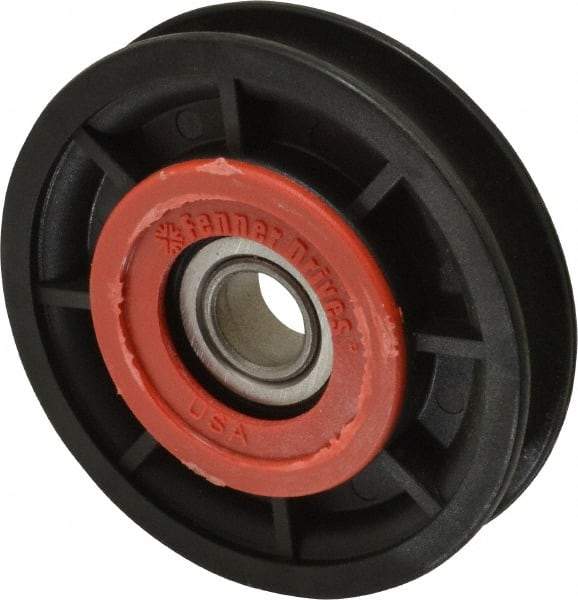 Fenner Drives - 1/2 Inside x 3.05" Outside Diam, 0.4" Wide Pulley Slot, Glass Reinforced Nylon Idler Pulley - 3/8" Belt Size Diam, For Use with Round Belts - Industrial Tool & Supply