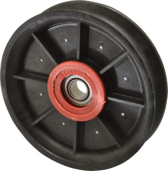 Fenner Drives - 1/2 Inside x 4.82" Outside Diam, 0.73" Wide Pulley Slot, Glass Reinforced Nylon Idler Pulley - 11/16" Belt Size Diam, For Use with Round Belts - Industrial Tool & Supply