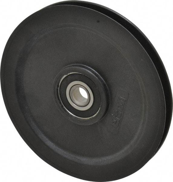 Fenner Drives - 1/2 Inside x 5-1/2" Outside Diam, 0.38" Wide Pulley Slot, Glass Reinforced Nylon Idler Pulley - 3/8" Belt Size Diam, For Use with Round Belts - Industrial Tool & Supply