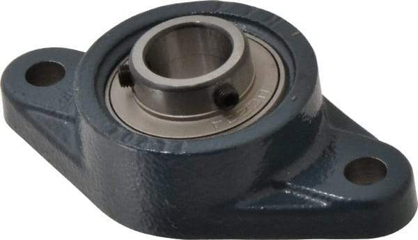 Value Collection - 113mm OAL2-Bolt Flange Bearing - 2830 Lb Dyn Cap, Cast Iron - Industrial Tool & Supply