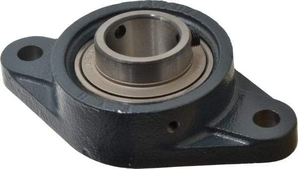 Value Collection - 161mm OAL2-Bolt Flange Bearing - 5650 Lb Dyn Cap, Cast Iron - Industrial Tool & Supply