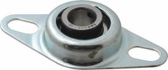 Value Collection - 5/8" ID, 1.126" OAL x 4" OAH 2-Bolt Flange - 1,060 Lb Static Cap, 2,110 Lb Dyn Cap, 3" Btw Mnt Hole Ctrs, Stamped Steel Rubber Mount - Industrial Tool & Supply