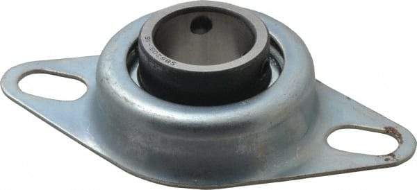 Value Collection - 1" ID, 1.2205" OAL x 4-1/2" OAH 2-Bolt Flange - 1,740 Lb Static Cap, 3,100 Lb Dyn Cap, 3-3/8" Btw Mnt Hole Ctrs, Stamped Steel Rubber Mount - Industrial Tool & Supply