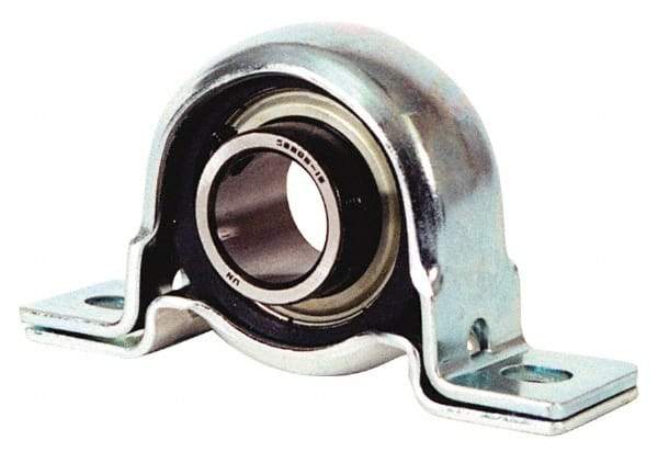 Value Collection - 7/8" ID, 4.5937" OAL x 2-5/8" OAH Pillow Block - 1,740 Lb Static Cap, 3,100 Lb Dyn Cap, 3-3/4" Btw Mnt Hole Ctrs, 1-5/16" Base-to-Ctr Ht, Stamped Steel Rubber Mount - Industrial Tool & Supply