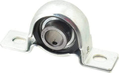 Value Collection - 5/8" ID, 3.8437" OAL x 2" OAH Pillow Block - 1,060 Lb Static Cap, 2,110 Lb Dyn Cap, 2.9843" Btw Mnt Hole Ctrs, 1" Base-to-Ctr Ht, Stamped Steel Rubber Mount - Industrial Tool & Supply