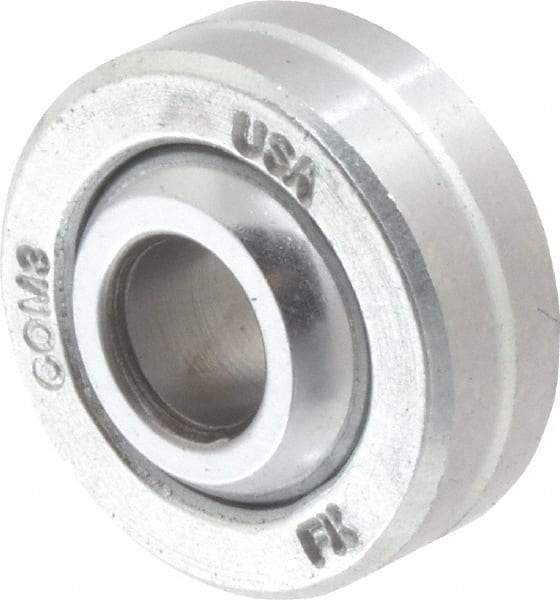 Made in USA - 3/16" Bore Diam, 3,250 Lb Dynamic Capacity, 9/32" Wide, Ball-Joint Spherical Plain Bearing - 9/16" OD - Industrial Tool & Supply