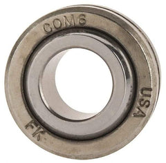 Made in USA - 3/8" Bore Diam, 8,400 Lb Dynamic Capacity, 13/32" Wide, Ball-Joint Spherical Plain Bearing - 13/16" OD - Industrial Tool & Supply