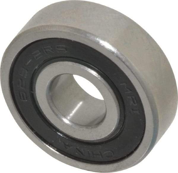 Tritan - 9mm Bore Diam, 26mm OD, Double Seal Deep Groove Radial Ball Bearing - 8mm Wide, 1 Row, Round Bore, 540 Lb Static Capacity, 1,020 Lb Dynamic Capacity - Industrial Tool & Supply