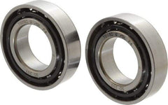 Nachi - 25mm Bore Diam, 47mm OD, Open Angular Contact Radial Ball Bearing - 12mm Wide, 1 Row, Round Bore, 17,300 Nm Static Capacity, 21,000 Nm Dynamic Capacity - Industrial Tool & Supply