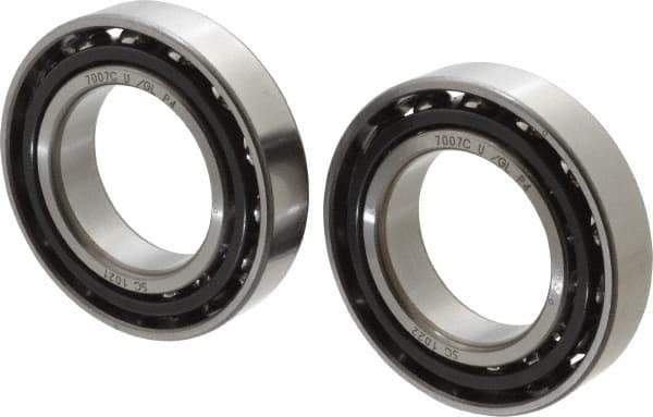 Nachi - 35mm Bore Diam, 62mm OD, Open Angular Contact Radial Ball Bearing - 14mm Wide, 1 Row, Round Bore, 27,500 Nm Static Capacity, 31,000 Nm Dynamic Capacity - Industrial Tool & Supply