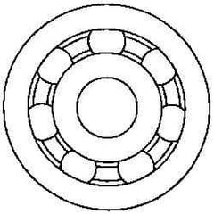 Made in USA - 6mm Bore Diam, 17mm OD, Open Plastic Race Radial Ball Bearing - 6mm Wide, 1 Row, Round Bore, 17 Lb Static Capacity, 26 Lb Dynamic Capacity - Industrial Tool & Supply