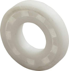 Made in USA - 3/4" Bore Diam, 1-5/8" OD, Open Plastic Race Radial Ball Bearing - 5/16" Wide, 1 Row, Round Bore, 52 Lb Static Capacity, 78 Lb Dynamic Capacity - Industrial Tool & Supply