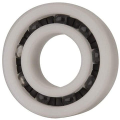 Made in USA - 20mm Bore Diam, 42mm OD, Open Plastic Race Radial Ball Bearing - 12mm Wide, 1 Row, Round Bore, 52 Lb Static Capacity, 78 Lb Dynamic Capacity - Industrial Tool & Supply