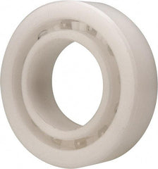 Made in USA - 25mm Bore Diam, 47mm OD, Open Plastic Race Radial Ball Bearing - 12mm Wide, 1 Row, Round Bore, 61 Lb Static Capacity, 92 Lb Dynamic Capacity - Industrial Tool & Supply