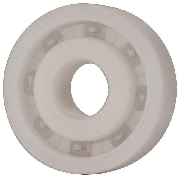 Made in USA - 10mm Bore Diam, 30mm OD, Open Plastic Race Radial Ball Bearing - 9mm Wide, 1 Row, Round Bore, 43 Lb Static Capacity, 55 Lb Dynamic Capacity - Industrial Tool & Supply