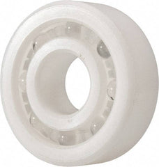Made in USA - 12mm Bore Diam, 32mm OD, Open Plastic Race Radial Ball Bearing - 10mm Wide, 1 Row, Round Bore, 43 Lb Static Capacity, 55 Lb Dynamic Capacity - Industrial Tool & Supply