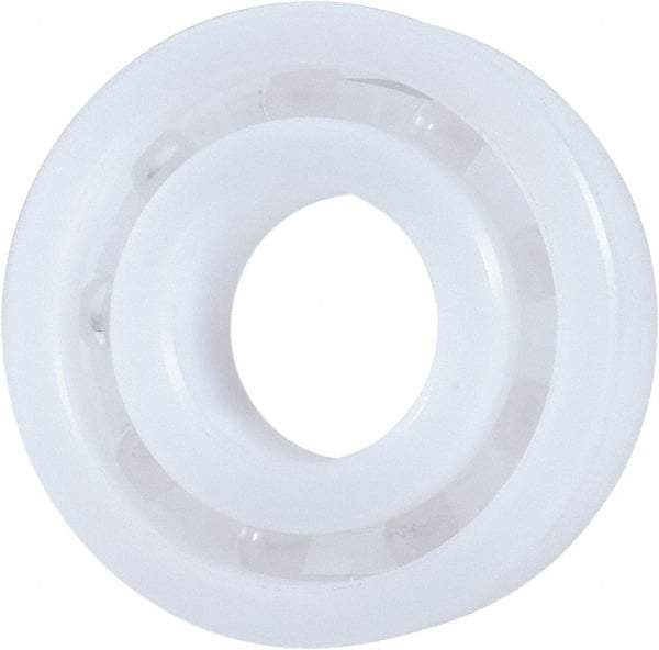 Made in USA - 15mm Bore Diam, 35mm OD, Open Plastic Race Radial Ball Bearing - 11mm Wide, 1 Row, Round Bore, 46 Lb Static Capacity, 69 Lb Dynamic Capacity - Industrial Tool & Supply