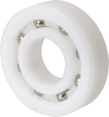Made in USA - 12mm Bore Diam, 28mm OD, Open Plastic Race Radial Ball Bearing - 8mm Wide, 1 Row, Round Bore, 43 Lb Static Capacity, 55 Lb Dynamic Capacity - Industrial Tool & Supply