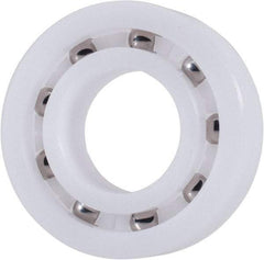 Made in USA - 17mm Bore Diam, 35mm OD, Open Plastic Race Radial Ball Bearing - 10mm Wide, 1 Row, Round Bore, 46 Lb Static Capacity, 69 Lb Dynamic Capacity - Industrial Tool & Supply