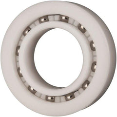 Made in USA - 25mm Bore Diam, 47mm OD, Open Plastic Race Radial Ball Bearing - 12mm Wide, 1 Row, Round Bore, 61 Lb Static Capacity, 92 Lb Dynamic Capacity - Industrial Tool & Supply