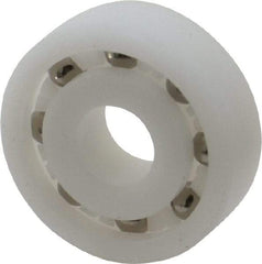 Made in USA - 10mm Bore Diam, 30mm OD, Open Plastic Race Radial Ball Bearing - 9mm Wide, 1 Row, Round Bore, 43 Lb Static Capacity, 55 Lb Dynamic Capacity - Industrial Tool & Supply