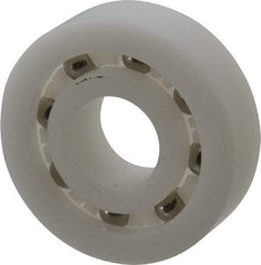 Made in USA - 12mm Bore Diam, 32mm OD, Open Plastic Race Radial Ball Bearing - 10mm Wide, 1 Row, Round Bore, 43 Lb Static Capacity, 55 Lb Dynamic Capacity - Industrial Tool & Supply