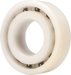 Made in USA - 25mm Bore Diam, 52mm OD, Open Plastic Race Radial Ball Bearing - 15mm Wide, 1 Row, Round Bore, 61 Lb Static Capacity, 92 Lb Dynamic Capacity - Industrial Tool & Supply