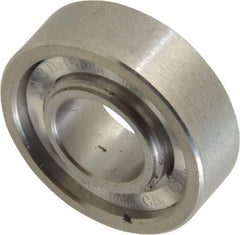 Made in USA - 3/8" Bore Diam, 7/8" OD, Open Precision Ground Radial Ball Bearing - 9/32" Wide, 1 Row, Round Bore, 99 Lb Static Capacity, 126 Lb Dynamic Capacity - Industrial Tool & Supply