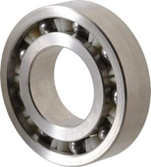 Made in USA - 1" Bore Diam, 2" OD, Open Precision Ground Radial Ball Bearing - 1/2" Wide, 1 Row, Round Bore, 163 Lb Static Capacity, 276 Lb Dynamic Capacity - Industrial Tool & Supply