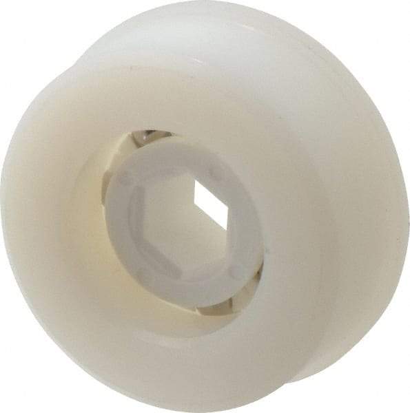 Made in USA - 1 Row, 1.87" OD, 7/16" Hex Bore Conveyor Roller Bearing - 92 Lb Capacity, 729 Max RPM, Stainless Steel with Polypropylene Housing - Industrial Tool & Supply