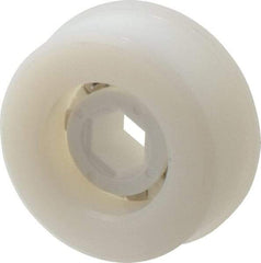 Made in USA - 1 Row, 1.87" OD, 7/16" Hex Bore Conveyor Roller Bearing - 92 Lb Capacity, 729 Max RPM, Stainless Steel with Polypropylene Housing - Industrial Tool & Supply
