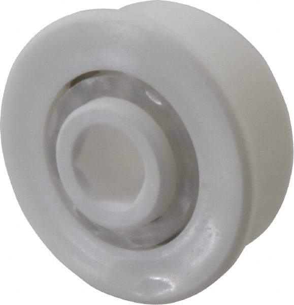Made in USA - 2 Row, 1.6" OD, 7/16" Hex Bore Conveyor Roller Bearing - 85 Lb Capacity, 855 Max RPM, Stainless Steel with Polypropylene Housing - Industrial Tool & Supply