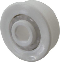 Made in USA - 2 Row, 1.6" OD, 7/16" Hex Bore Conveyor Roller Bearing - 85 Lb Capacity, 855 Max RPM, Stainless Steel with Polypropylene Housing - Industrial Tool & Supply