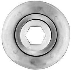 Made in USA - 1 Row, 2.056" OD, 7/16" Hex Bore Conveyor Roller Bearing - 92 Lb Capacity, 729 Max RPM, Stainless Steel with Polypropylene Housing - Industrial Tool & Supply