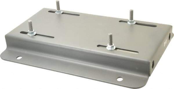 Made in USA - 3/8" Bolt Steel Rigid Fixed Base Motor Base - Adjusting Single Screw, 213T NEMA Frame - Industrial Tool & Supply