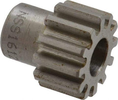 Browning - 16 Pitch, 3/4" Pitch Diam, 12 Tooth Spur Gear - 3/8" Bore Diam, 9/16" Hub Diam, Steel - Industrial Tool & Supply