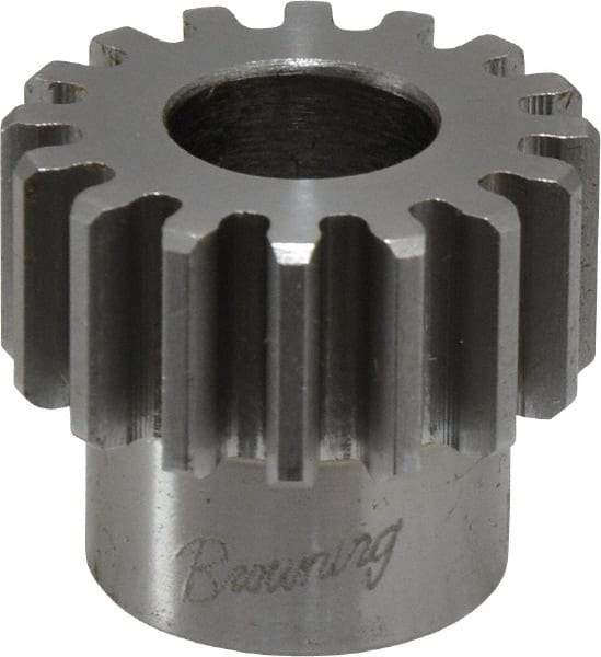 Browning - 16 Pitch, 1" Pitch Diam, 16 Tooth Spur Gear - 1/2" Bore Diam, 13/16" Hub Diam, Steel - Industrial Tool & Supply