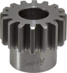 Browning - 16 Pitch, 1" Pitch Diam, 16 Tooth Spur Gear - 1/2" Bore Diam, 13/16" Hub Diam, Steel - Industrial Tool & Supply