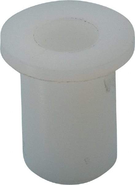 Made in USA - 3/8" Inside x 5/8" Outside Diam, Polyethylene Sleeve Bearing - 7/8" Flange Outside Diam, 3/32" Flange Thickness, 1" OAL - Industrial Tool & Supply