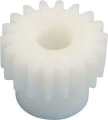 Poly Hi Solidur - 20 Pitch, 0.9" Pitch Diam, 1" OD, 18 Tooth Spur Gear - 3/8" Face Width, 5/16" Bore Diam, 43/64" Hub Diam, 20° Pressure Angle, Acetal - Industrial Tool & Supply