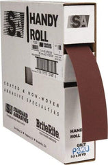 Standard Abrasives - 1-1/2 Inches Wide, 320 Grit Aluminum Oxide Shop Roll - 50 Yards Long, Extra Fine Grade, J Weighted Backing - Industrial Tool & Supply