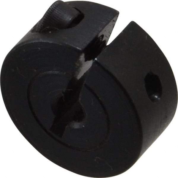 Climax Metal Products - 1/8" Bore, Steel, One Piece Clamp Collar - 11/16" Outside Diam, 5/16" Wide - Industrial Tool & Supply