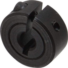 Climax Metal Products - 3/16" Bore, Steel, One Piece Clamp Collar - 11/16" Outside Diam, 5/16" Wide - Industrial Tool & Supply