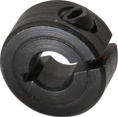 Climax Metal Products - 1/4" Bore, Steel, One Piece Clamp Collar - 11/16" Outside Diam, 5/16" Wide - Industrial Tool & Supply