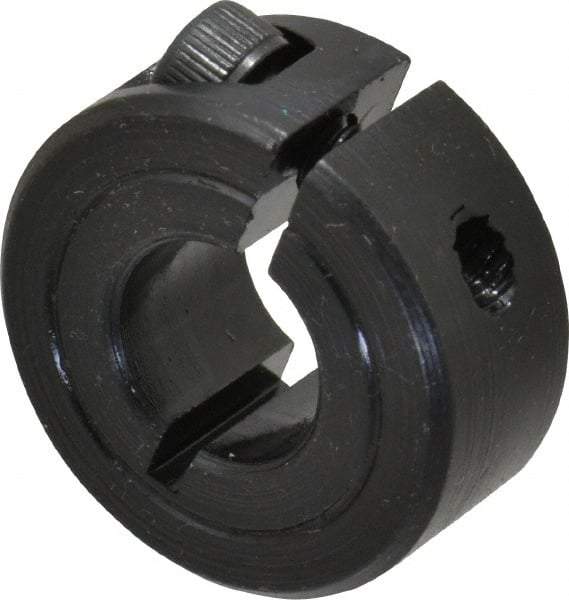 Climax Metal Products - 3/8" Bore, Steel, One Piece Clamp Collar - 7/8" Outside Diam, 3/8" Wide - Industrial Tool & Supply