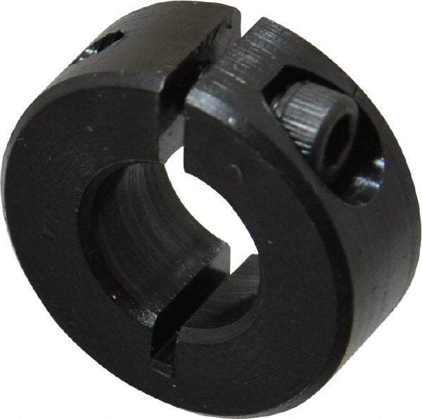 Climax Metal Products - 7/16" Bore, Steel, One Piece Clamp Collar - 15/16" Outside Diam, 3/8" Wide - Industrial Tool & Supply