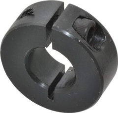 Climax Metal Products - 1/2" Bore, Steel, One Piece Clamp Collar - 1-1/8" Outside Diam, 13/32" Wide - Industrial Tool & Supply